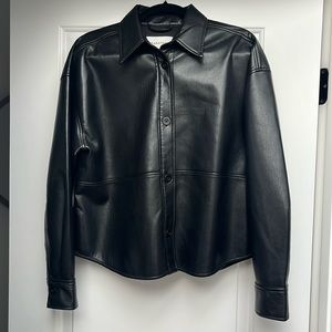 Aritzia Vegan Leather Shirt Jacket